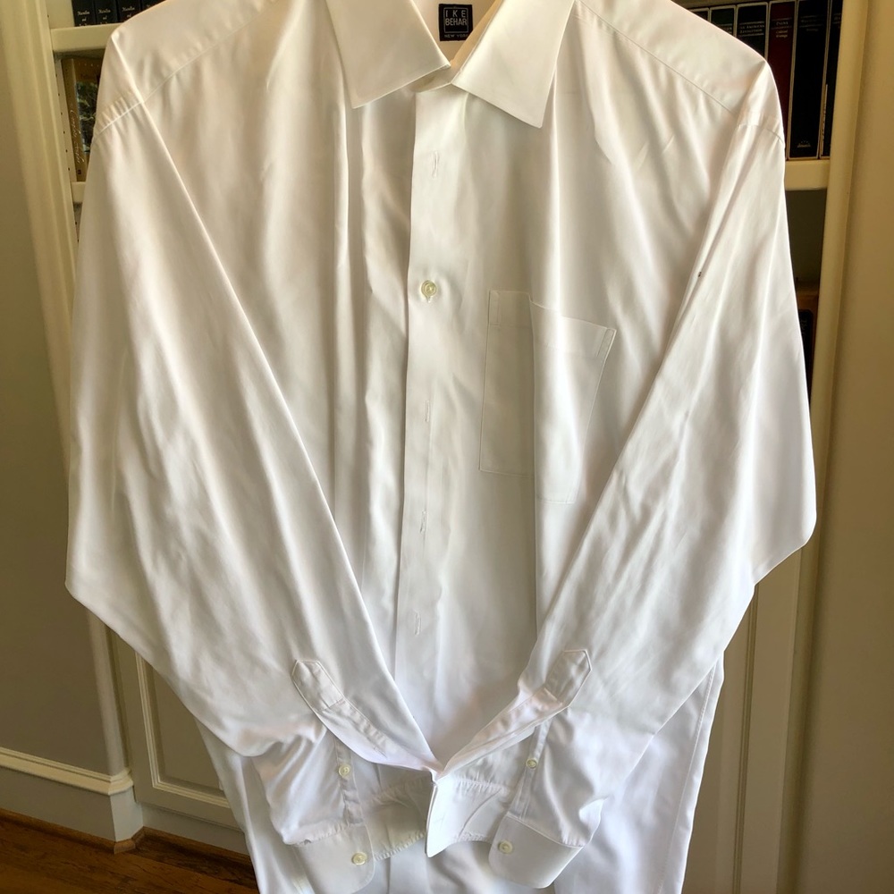 (2) Ike Behar cotton dress shirts identical 18-37 (big, like XXL) - Picture 5 of 14